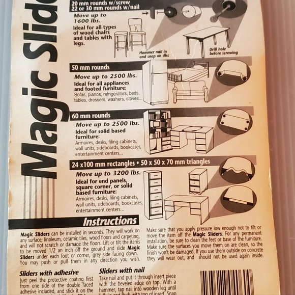 Magic Sliders 2 3/8" Round  4 in package As Seen On TV 60mm Disc - Picture 4 of 4